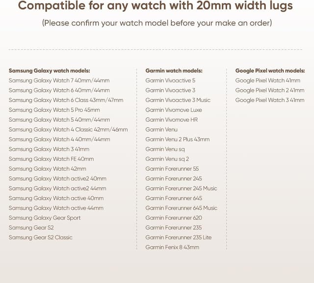 Detalle de Joehwerr 4 Pack Braided Straps (20mm elastic sport bands) for Samsung Galaxy Watch models