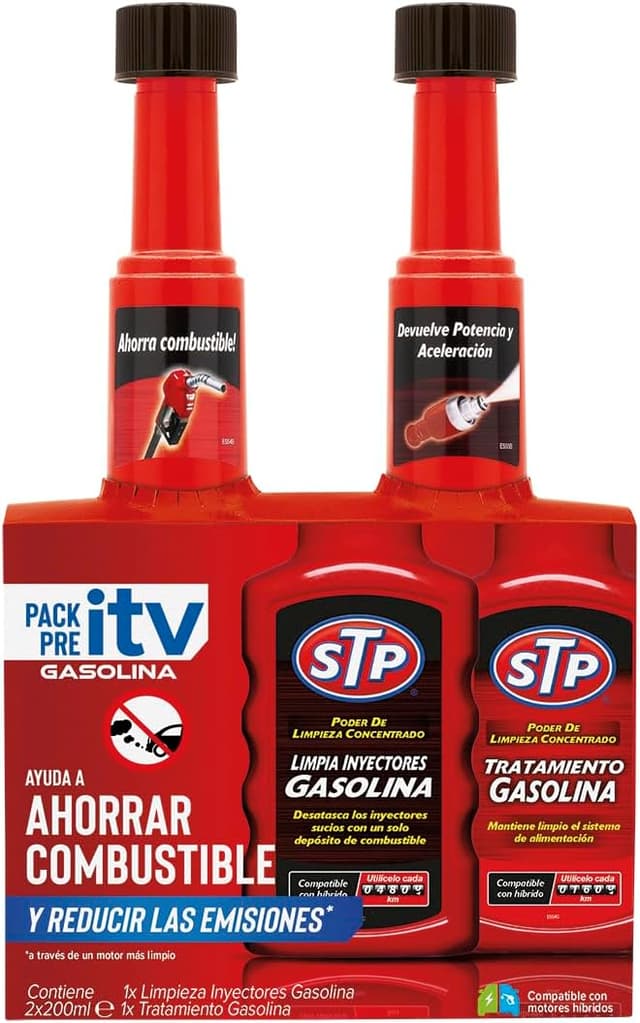 Detalle de STP Pack pre ITV limpieza inyectores gasolina 200 ml