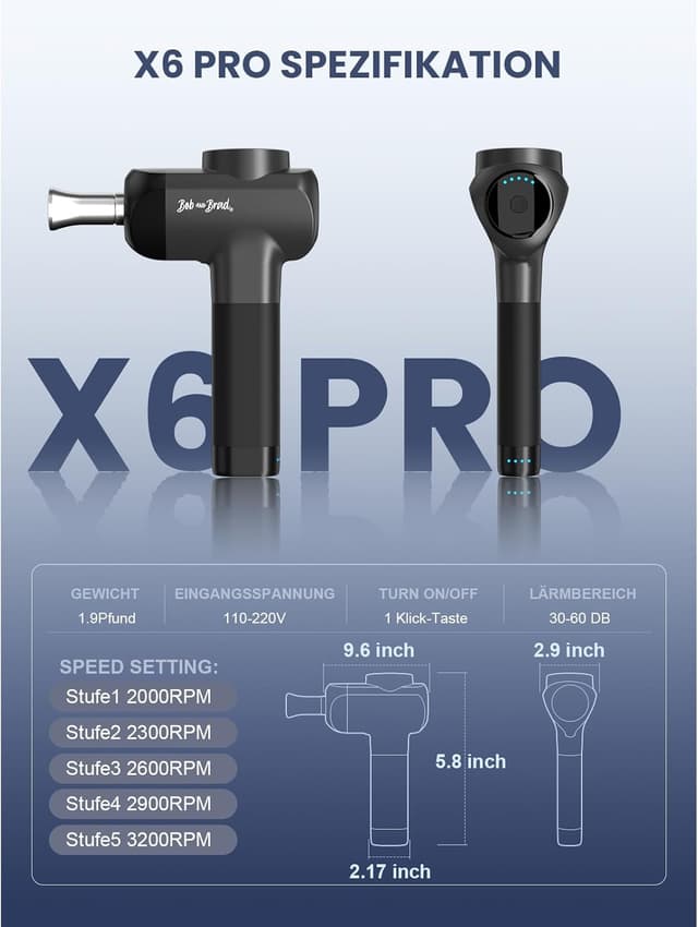 Thumbnail 4 de Bob and Brad X6 Pro Massagepistole für Muskelmassage