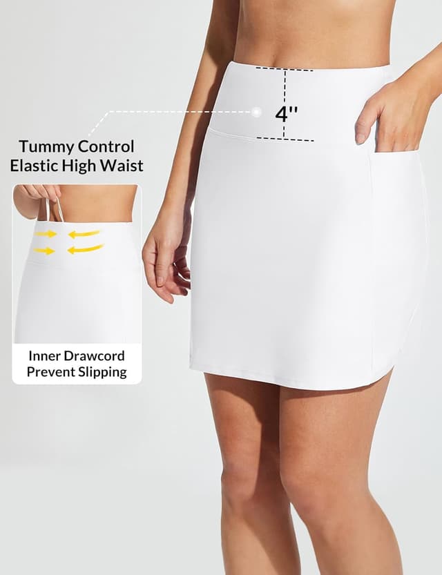 Detalle de baleaf Women's 17" High-Waisted Swim Skirt Tummy Control