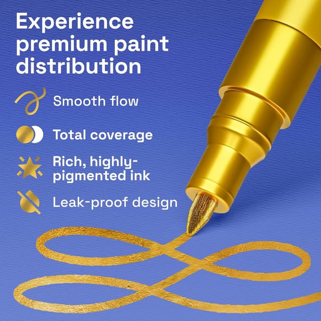 Detalle 2 de Artistro 2 goldene Acrylfarbstifte 0,7 mm 🎨