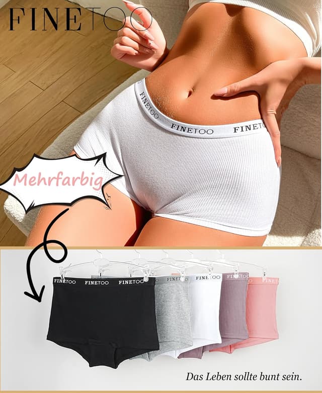 Detalle 1 de FINETOO Boxershorts 5er Pack Unterhosen Baumwolle