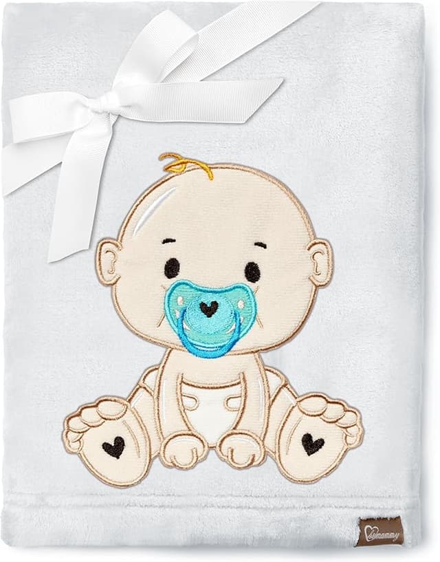 Detalle de Be Mammy Manta Caliente para Niño, Cobija Invierno Gris