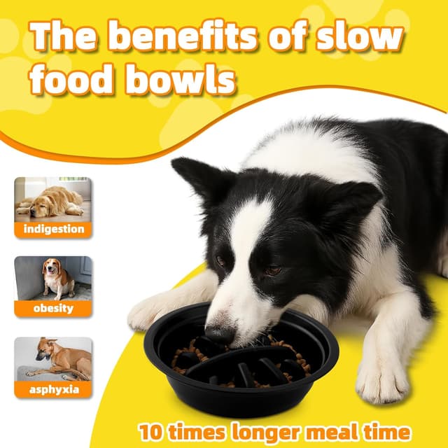 Detalle 2 de Ciotole per cani Rialzate regolabili con 2 ciotole in acciaio inox (1200 ml) e 1 anti-ingozzo (800 ml) + base antiscivolo