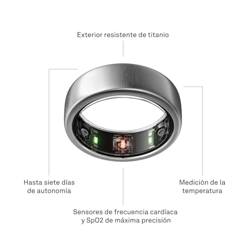 Thumbnail 8 de Oura Ring Gen3 Horizon Brushed Titanium (Talla 13) — anillo inteligente para sueño, frecuencia cardíaca y estrés