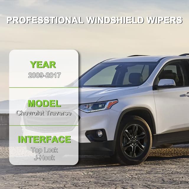 Detalle de PARRATI Windshield Wipers for Chevrolet Traverse (2009–2017) – 24"/21" Front & 13" Rear (Set of 3)