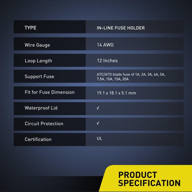 Thumbnail 4 de Nilight NI-FH01 porte-fusibles en ligne 2,08 mm²