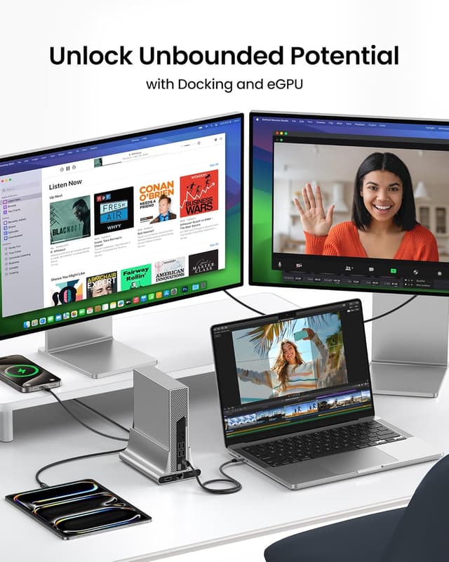 Detalle de Silkland USB4 für Thunderbolt 4 Kabel (5 m) – 20 Gbps, 5K/4K, bis zu 240 W PD 3.1