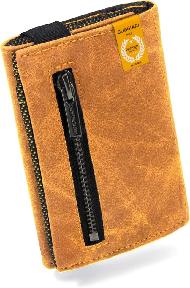 Detalle de GUGGIARI Cartera hombre cuero con RFID 4 ranuras