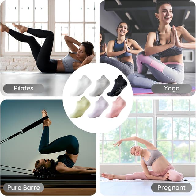 Thumbnail 6 de Dzpuhuojz Calcetines Pilates antideslizantes 6 pares