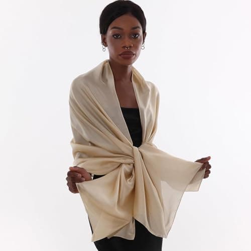 Thumbnail 6 de PIOYMEYA chal para mujer de fiesta en poliéster ligero (180 x 90 cm) estilo pashmina para boda