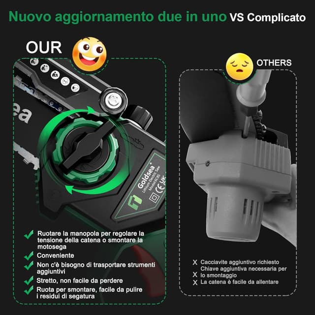 Thumbnail 4 de Mini Motosega Goldsea 6 pollici 8000mAh