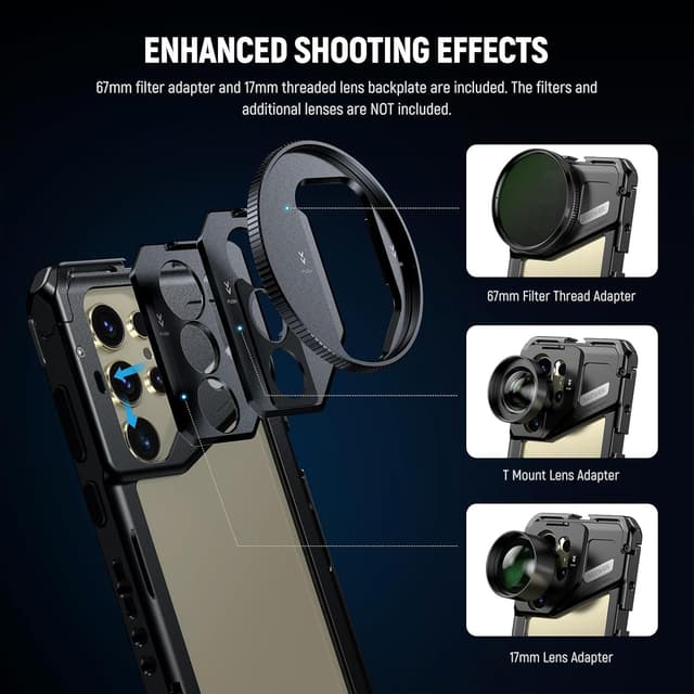 Detalle de NEEWER Jaula para Samsung S24 Ultra 📱 con Accesorios de Video