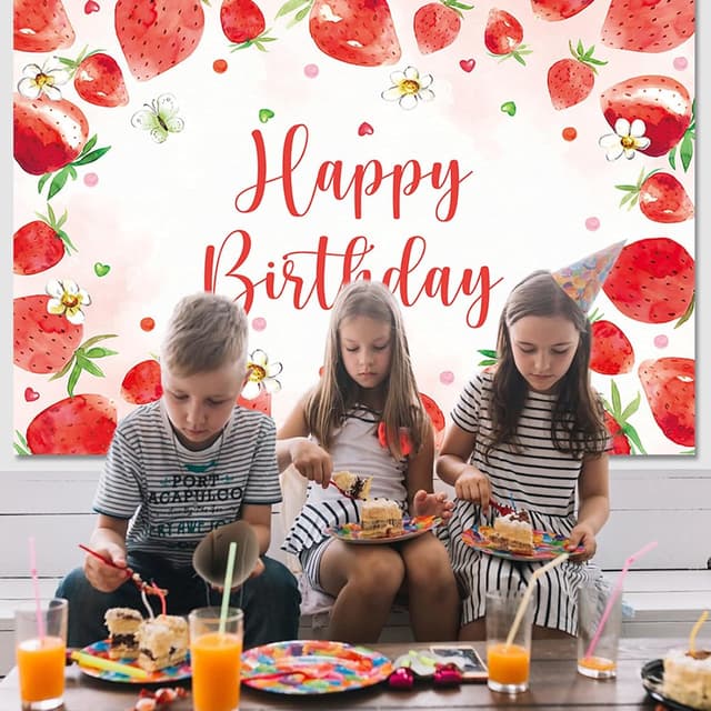 Thumbnail 5 de APROPHIC Erdbeer-Geburtstagsbanner 2,1×1,5 m 🎉