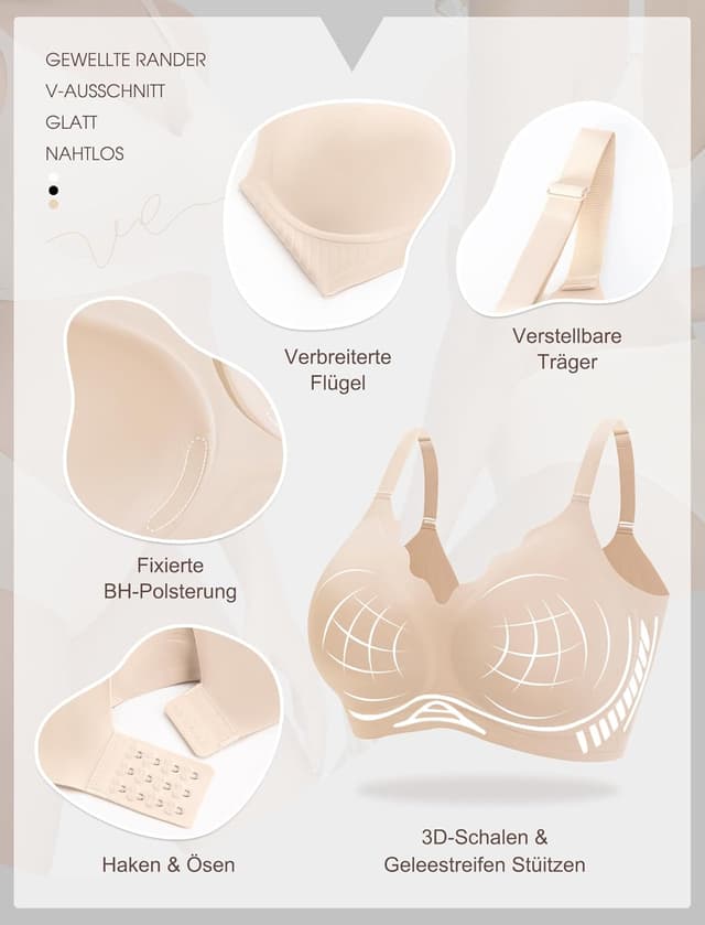 Detalle 2 de Vtelor Bügelloser BH mit Push up für Damen