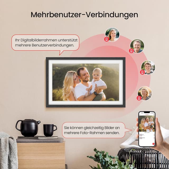 Thumbnail 6 de 64GB FRAMEO digitaler Bilderrahmen 21,5 Zoll (1920×1080) mit Touchscreen, WLAN & App-Sharing