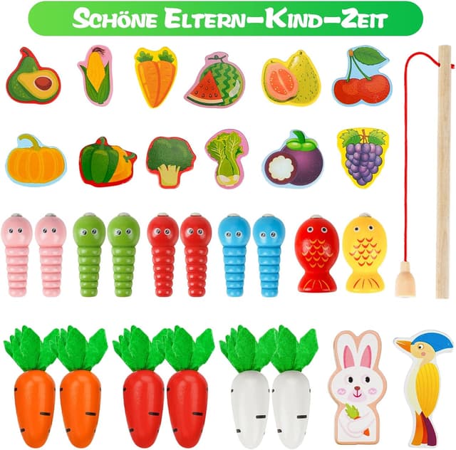 Detalle 2 de Goffii Montessori Spielzeug 8-in-1 Holzset