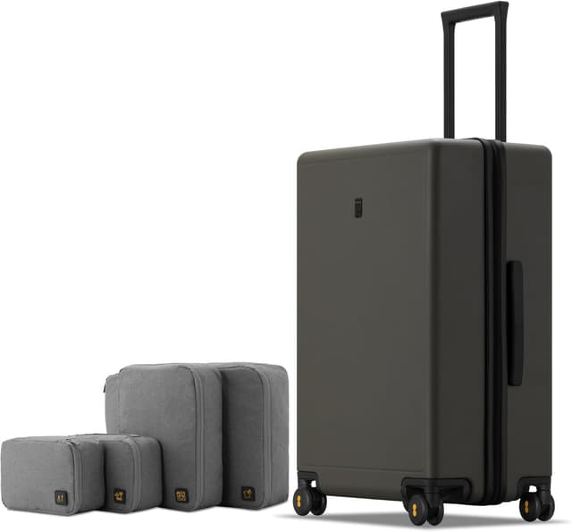 Detalle de LEVEL8 Elegance 24 Zoll Handgepäck-Trolley Set (4-teilig) mit TSA-Zahlenschloss – olivgrün