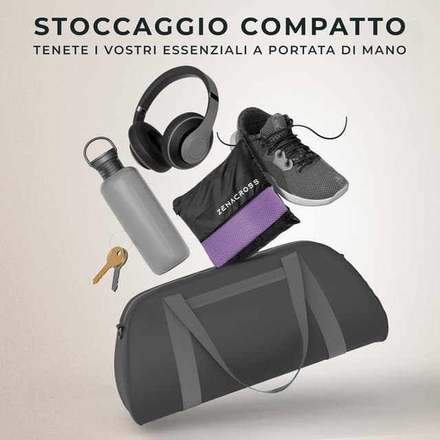 Detalle de ZENACROSS Zenacross Asciugamano Palestra (Set di 3) in microfibra con borsa per trasporto