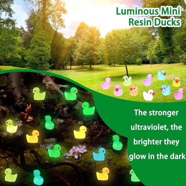 Detalle de DULEFUN Luminous Mini Resin Duck 200pcs for Decor 🐥