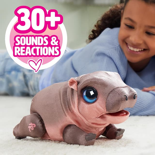 Detalle 2 de FurReal Sally The Silly Hippo 9‑inch interactive plush