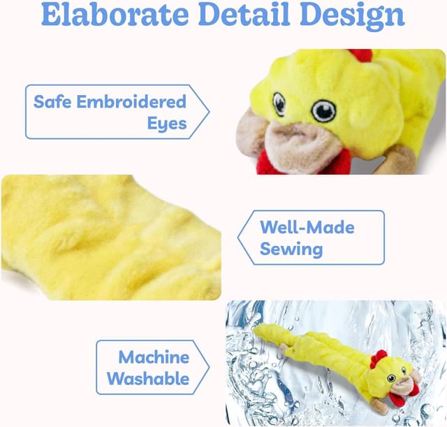 Detalle de Lot de 5 jouets couineurs en peluche à bulles SHARLOVY pour chiot (sans rembourrage)