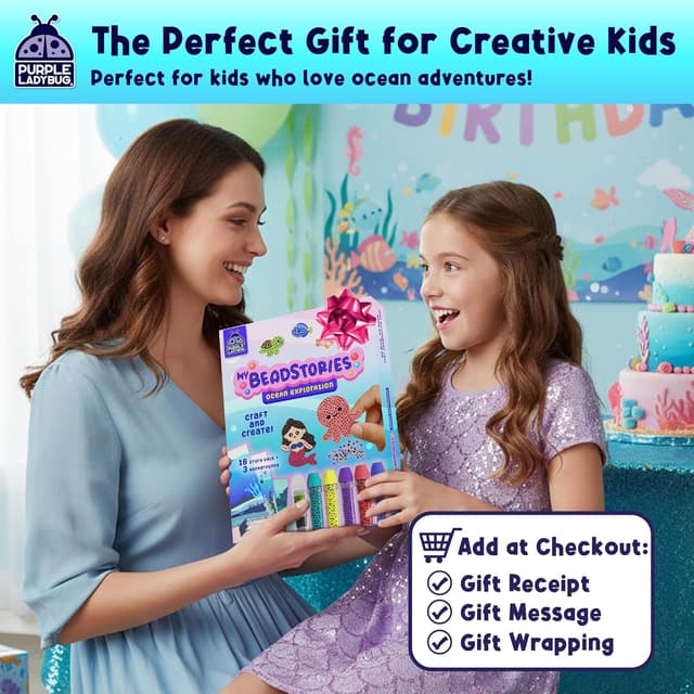 Detalle 2 de PURPLE LADYBUG My BeadStories Magical Bead Painting Ocean Kit (Ages 6–8)