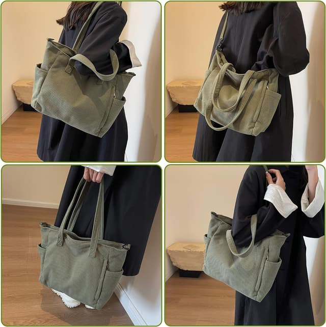 Detalle 2 de Makukke Cord Tote Bag Schultertasche 39 cm