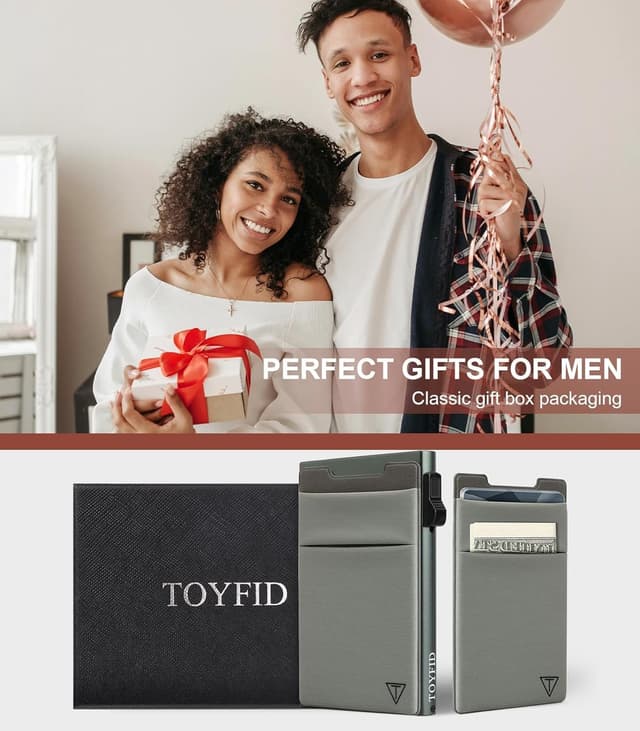 Thumbnail 6 de TOYFID minimalistische RFID-Brieftasche mit Pop-up-Kartenetui und Münzfach