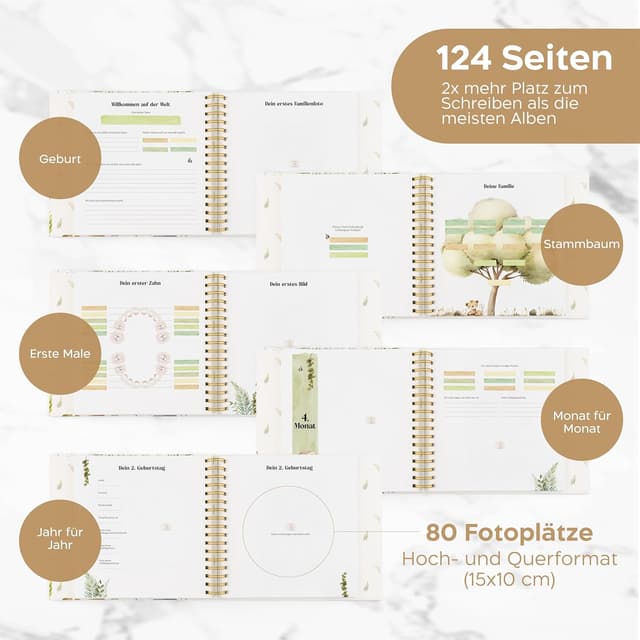 Detalle 2 de SweetyFox Babyalbum 5 Jahre mit 100 Stickern