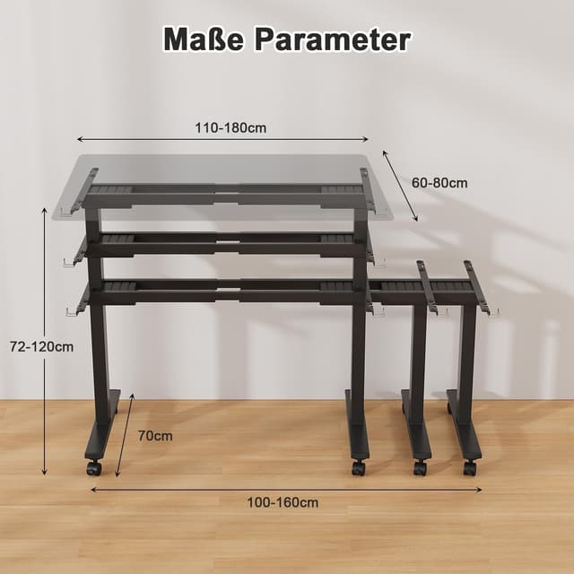 Detalle de JUMMICO scrivania elettrica regolabile 100 kg