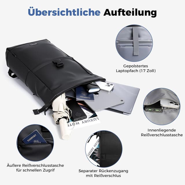 Thumbnail 5 de Sylvanthos wasserdicht Rolltop Rucksack 18–25L