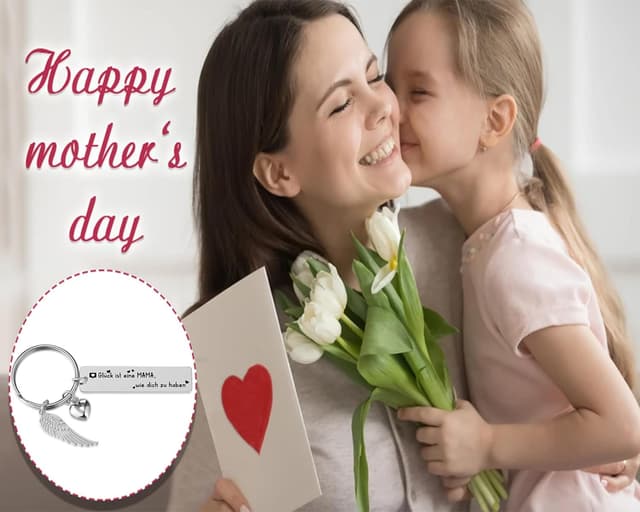 Detalle de Schlüsselanhänger Engelsflügel Glück für Mama