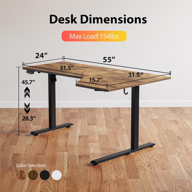 Thumbnail 2 de Agilestic L-Shaped 55" Electric Standing Desk ⚙