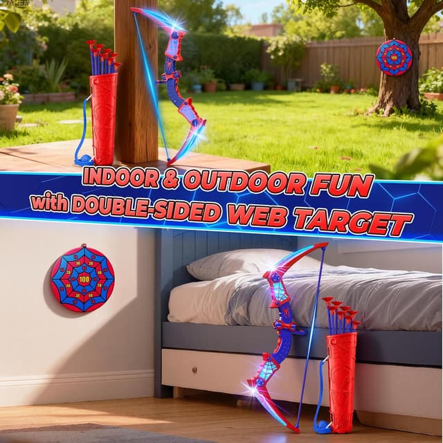 Detalle 2 de Kids LED Bow and Arrow Set 8 Arrows