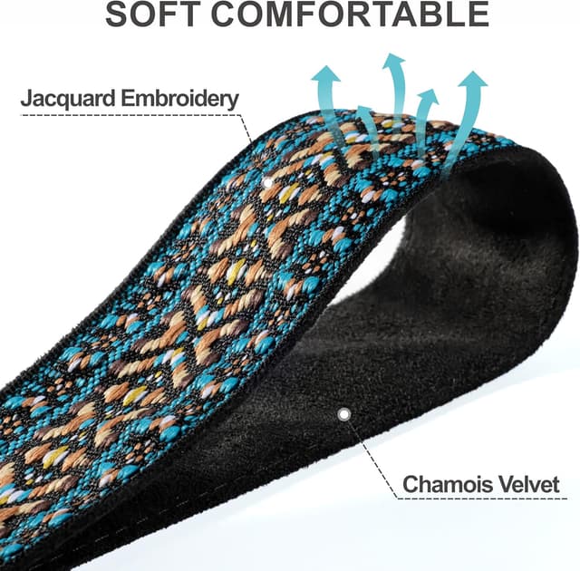 Detalle de Padwa Lifestyle Camera Strap with 2" Full Grain Leather Ends – 5cm Wide Padded Strap, Quick Release for DSLR/SLR