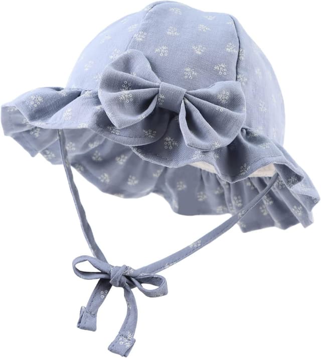 Thumbnail 6 de XIAOHAWANG baby girl sun hat with embroidered flowers – cotton toddler bucket hat with chin strap