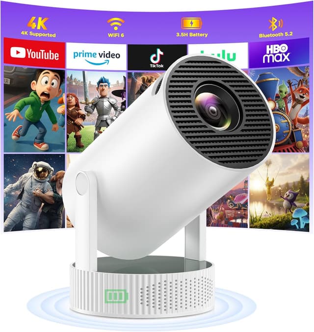 Detalle de HOTPEAK Mini Projector 4K with WiFi and Bluetooth 🎥