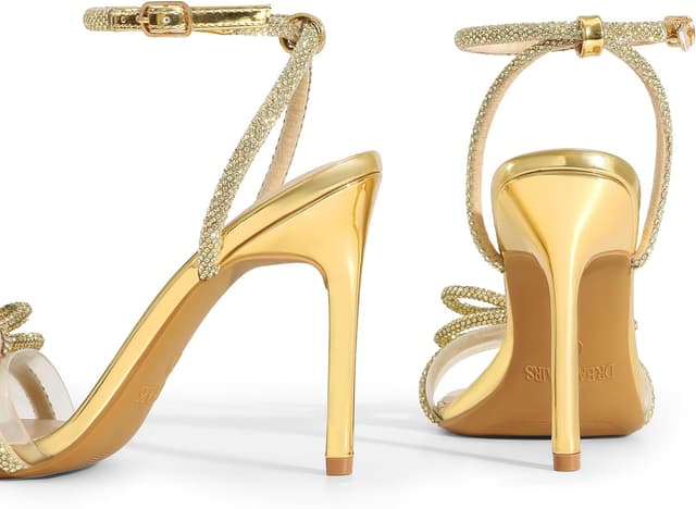 Thumbnail 4 de DREAM PAIRS Double Bowknots Clear Slingback Heels 👠