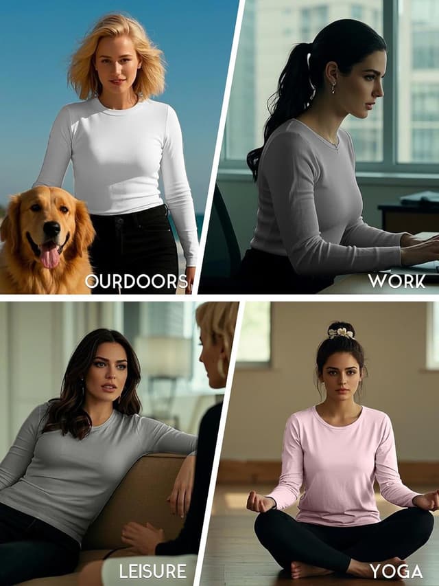 Thumbnail 6 de Holure Damen Langarmshirt, 3er Pack