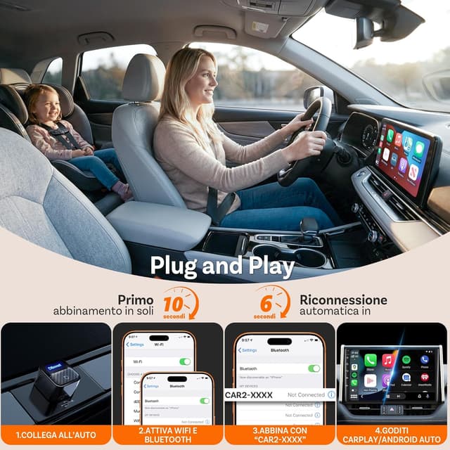 Detalle 2 de Ottocast Mini Core 2026 CarPlay wireless
