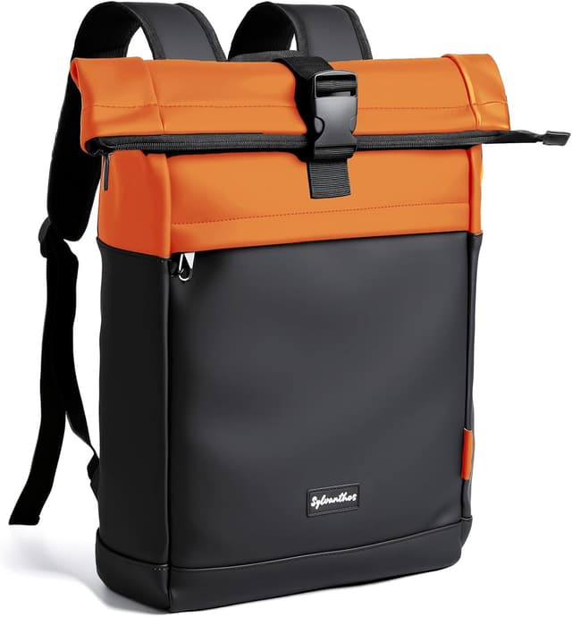 Thumbnail 6 de Sylvanthos Wasserdicht Rucksack Rolltop mit Laptop-Fach bis 17 Zoll – erweiterbar 18–25L, mit Diebstahlschutz, weiß