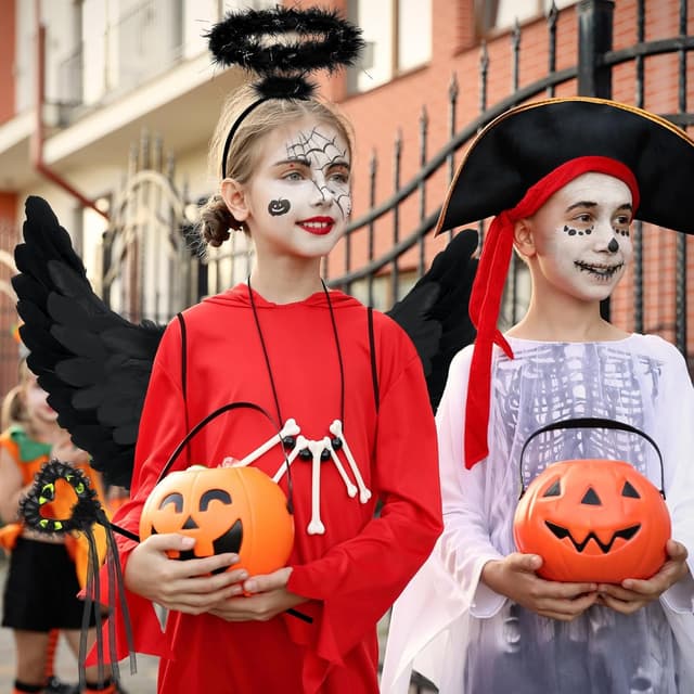 Thumbnail 6 de Newthinking Angel Wings and Halo Costume Set (Black) for Adults & Kids, 65 x 35cm