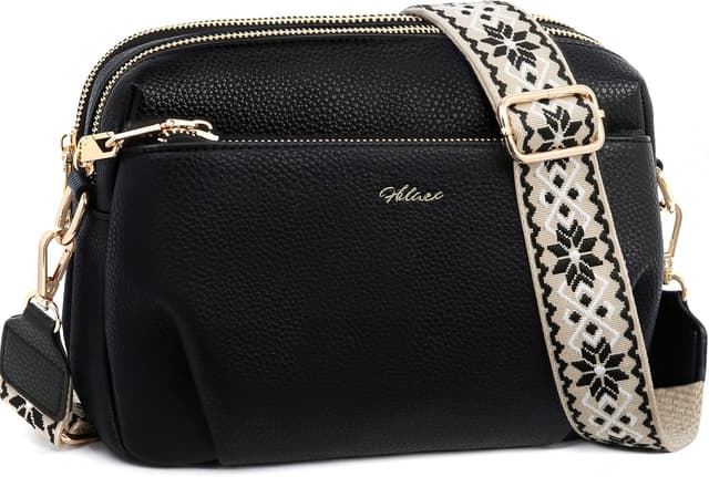 Detalle de HILAEX Anti-Theft Crossbody Bag for Women with RFID Blocking and 4 Zip Compartments