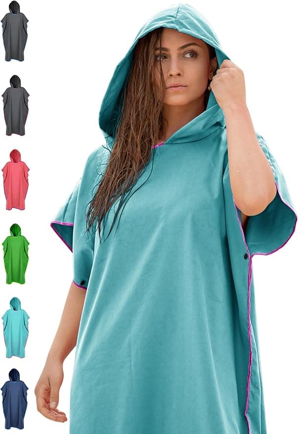 Detalle de NirvanaShape Toalla Poncho de Microfibra para Adultos