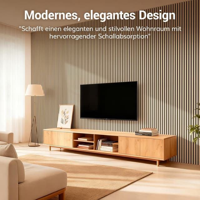 Detalle 2 de TONOR Akustikpaneele holz 4er Set 2,88m²