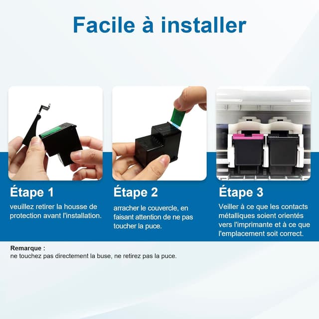 Detalle de Cartouche 545 546 XL (PG-545XL / CL-546XL) de remplacement pour Canon Pixma, noir & tricolore