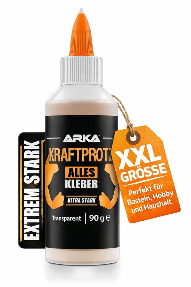 Detalle de Alleskleber 100 ml – extra stark, schnell trocknend und flexibel (transparent) für Holz, Metall, Kunststoff, Textil & Papier