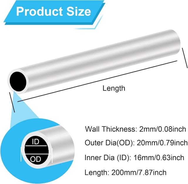 Detalle 2 de 6063 Aluminium Rundrohr 20x16 mm