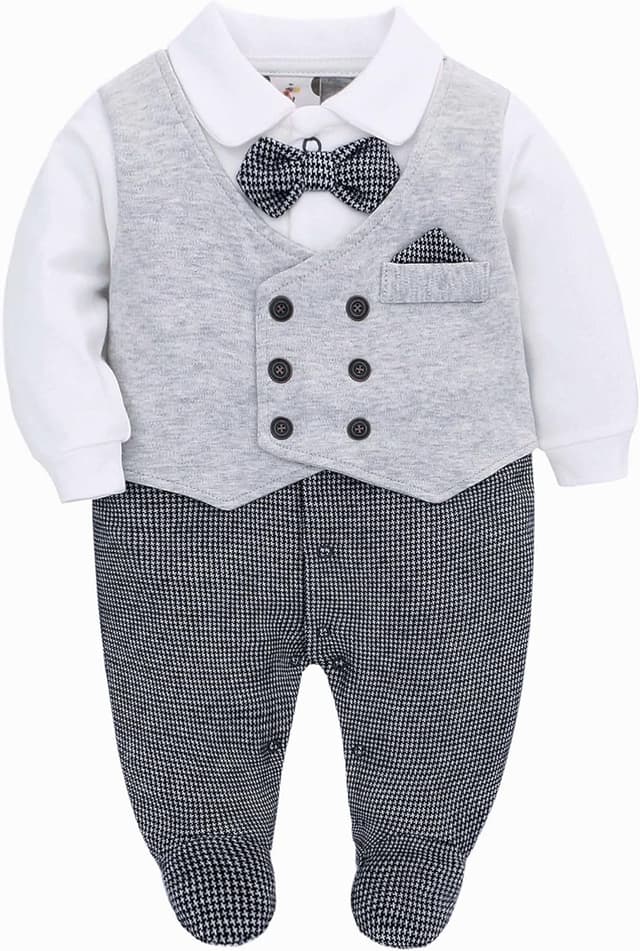Detalle de Famuka Baby Romper Infant Gentleman Bodysuit